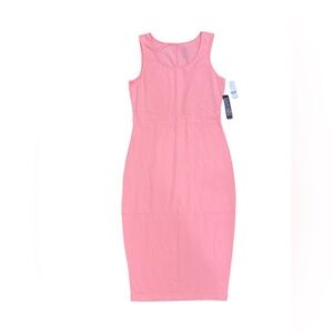 New York & Company Pink Sleeveless Cotton MIDI Dress
